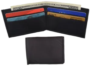 Children/Kids Slim Black Leather Lamb Mini Bifold Wallet 85