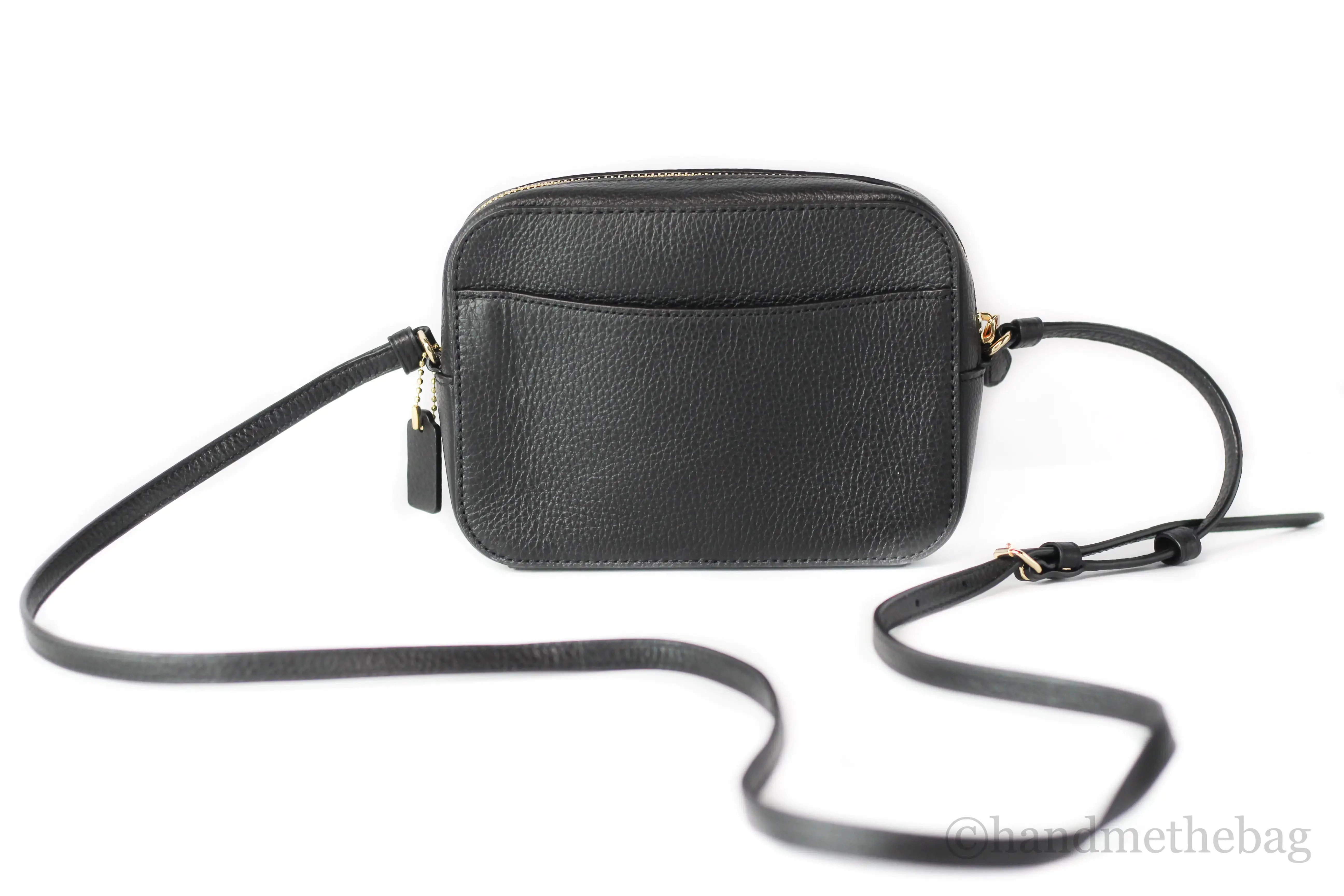 Coach (87734) Black Pebble Leather Mini Camera Bag Crossbody Handbag