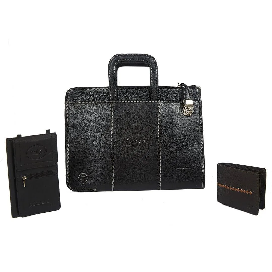 combo of Laptop Folio Bag, LT RFID Guarded (protected)passport Holder & LT RFID Guarded(protected) wallet.