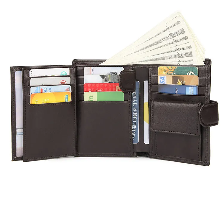 Cowhide RFID Leather Wallets for Men 8129