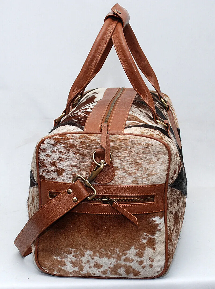 Cowhide Skin Weekender Bag