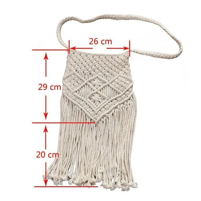 Crochet Tassel Crossbody Bag