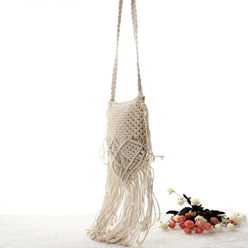 Crochet Tassel Crossbody Bag