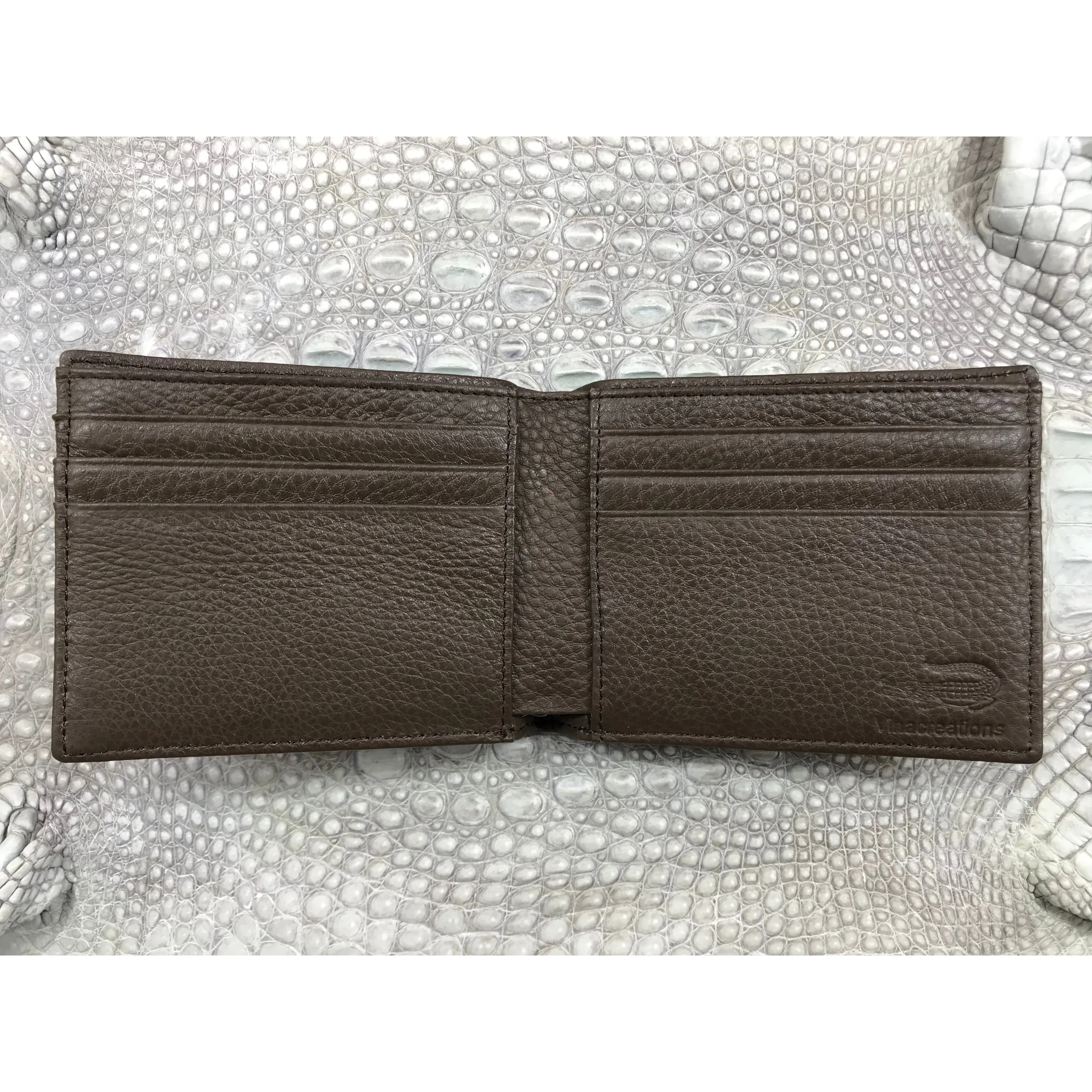 Dark Brown Alligator Skin Bifold Wallet For Men | Handmade Crocodile Leather Wallet RFID Blocking | VL5710