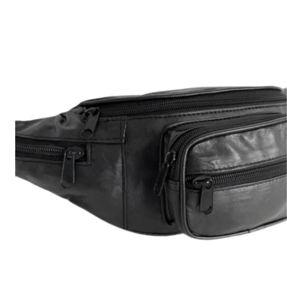 Fanny Pack Black Leather Belt Bag