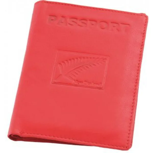 Fern Leather Passport Wallet Red