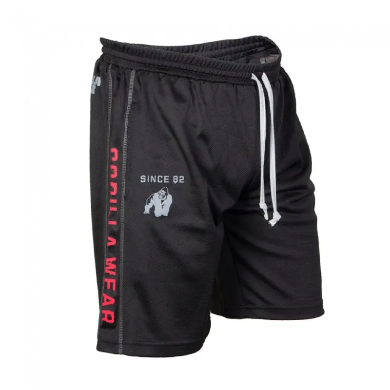 Functional Mesh Shorts- Black/Red