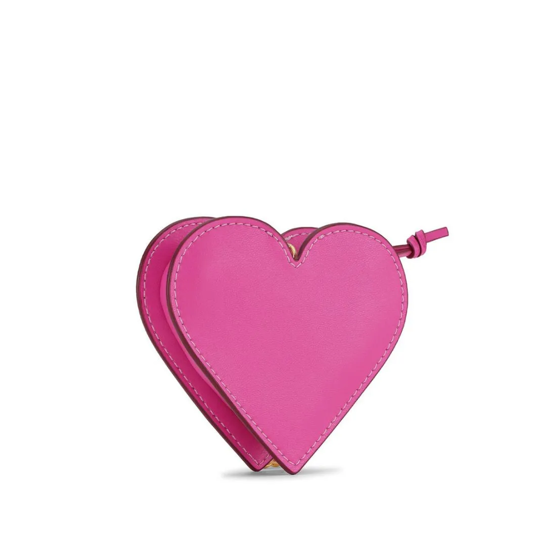 Funny Heart Zipped Coin Purse (Shocking Pink)