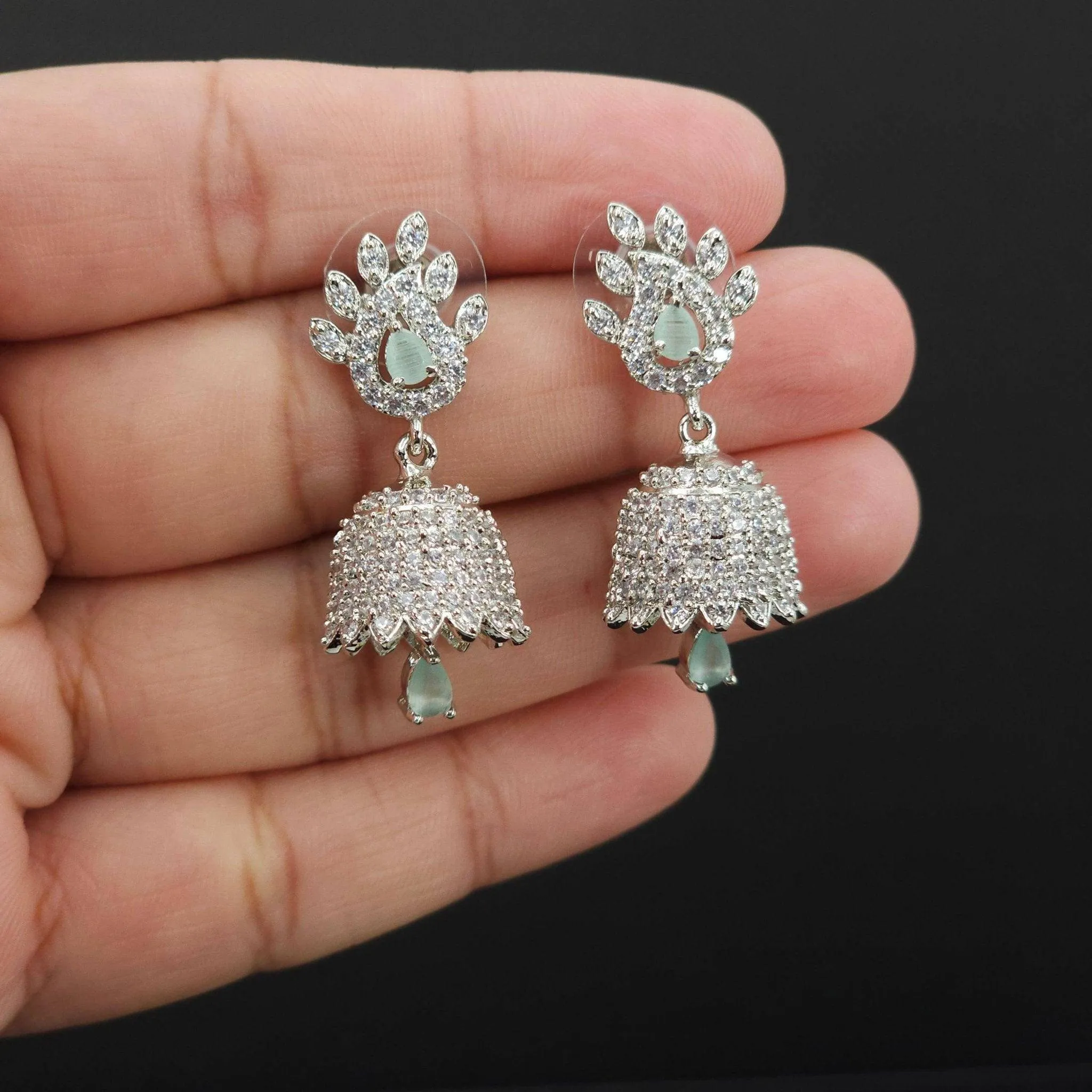 Fya - American Diamond CZ Small Jhumki Earrings