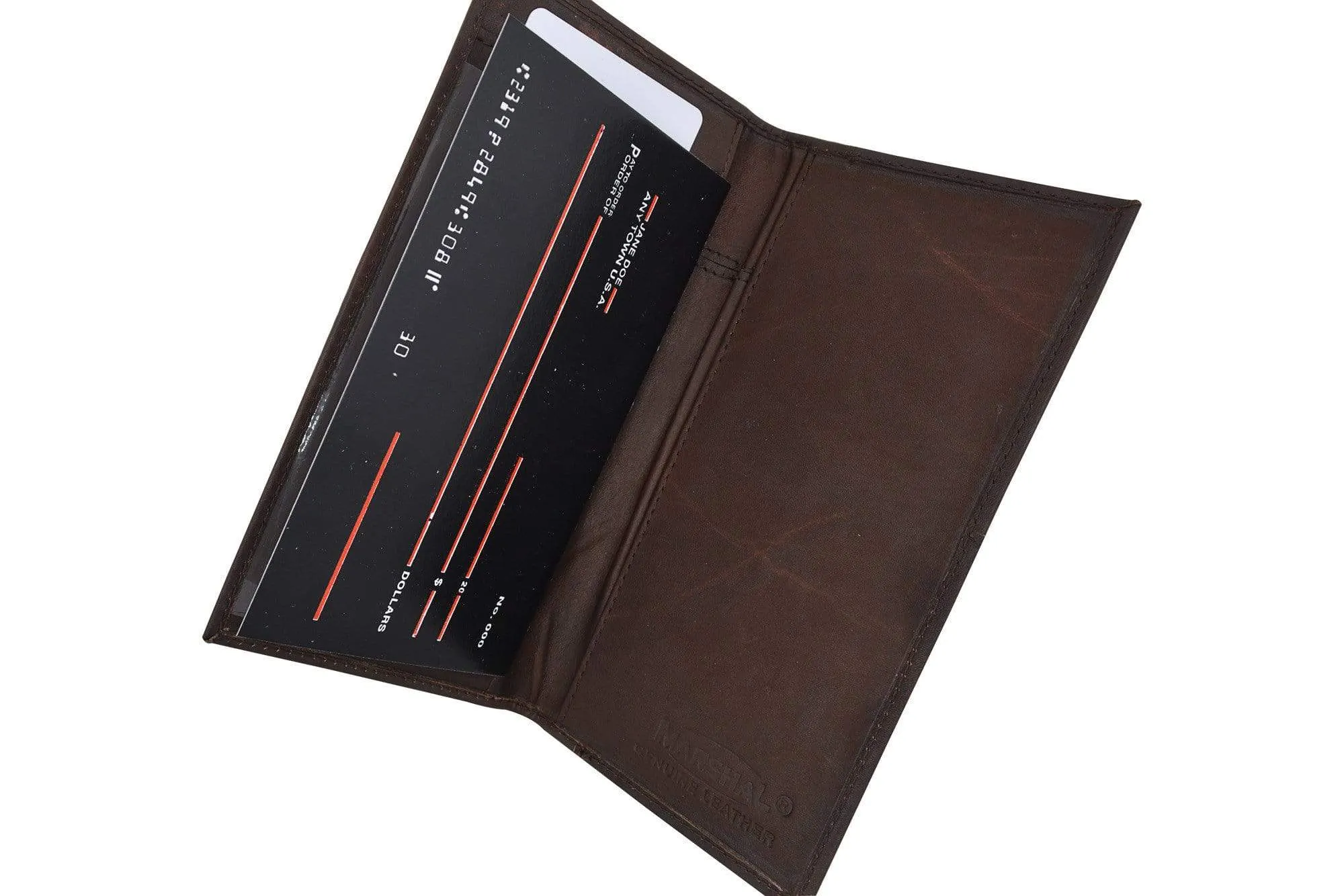 Genuine Leather Bifold Checkbook Cover Wallet with Outside Window 256 CF (C)