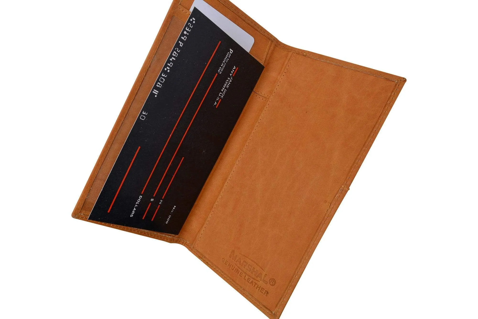 Genuine Leather Bifold Checkbook Cover Wallet with Outside Window 256 CF (C)