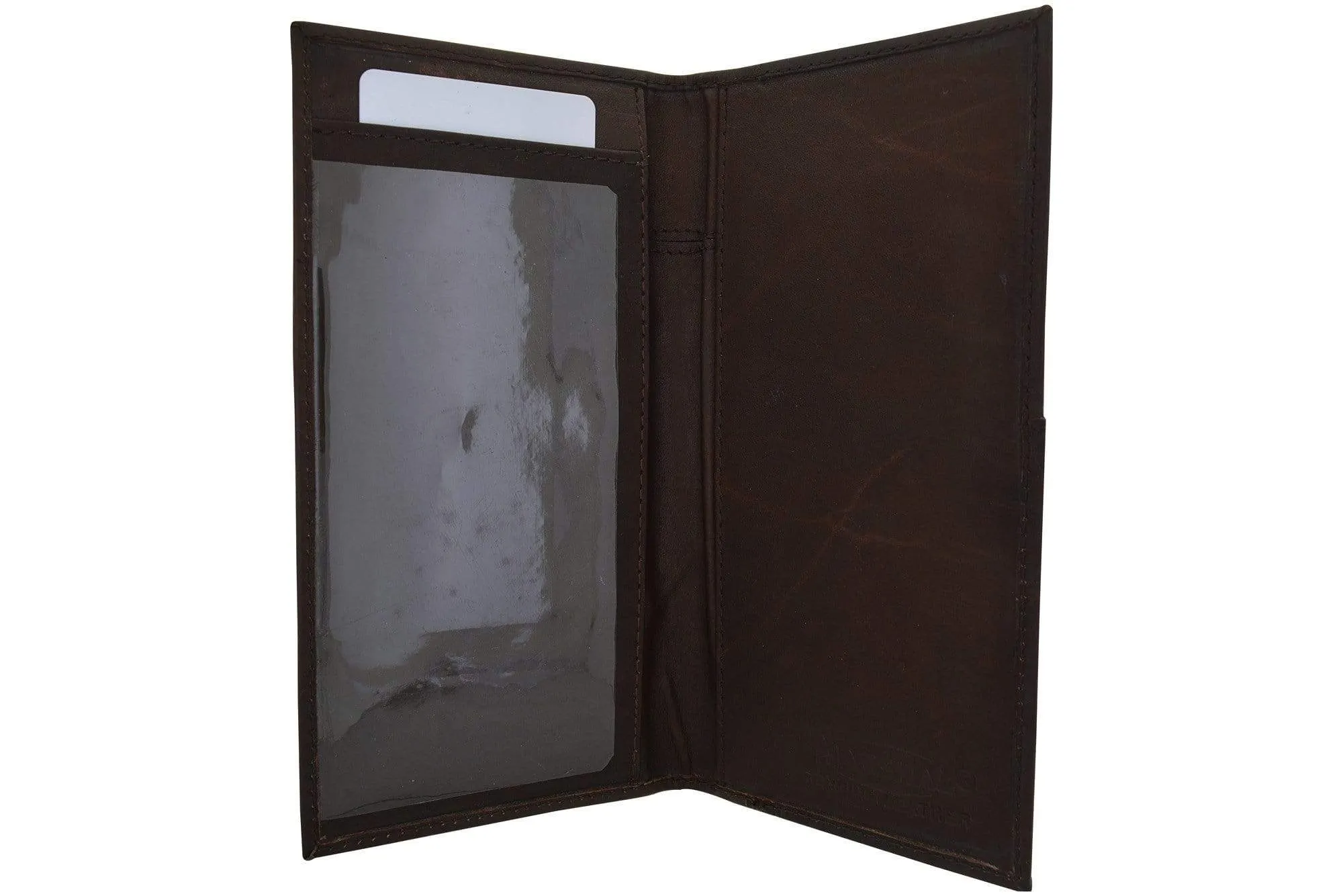 Genuine Leather Bifold Checkbook Cover Wallet with Outside Window 256 CF (C)