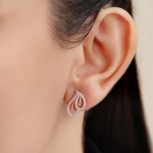 Glamorous Rose Gold Plated 925 Sterling Silver Earrings