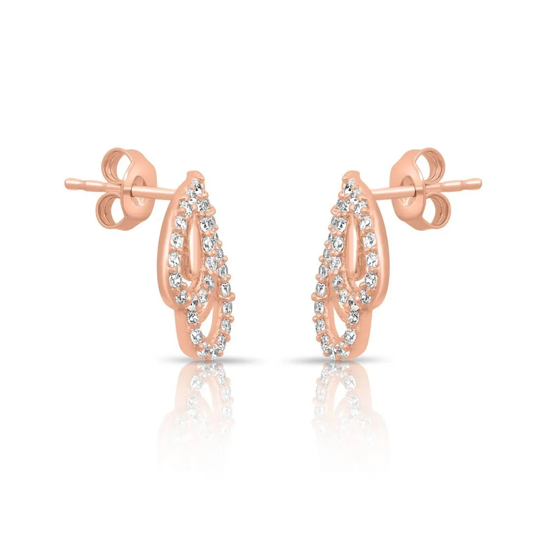 Glamorous Rose Gold Plated 925 Sterling Silver Earrings