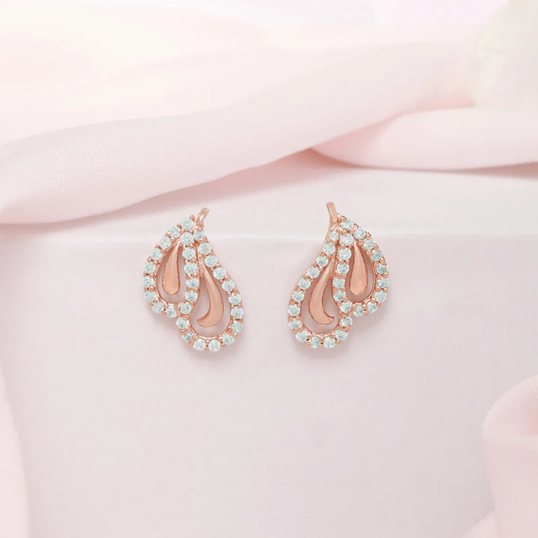 Glamorous Rose Gold Plated 925 Sterling Silver Earrings