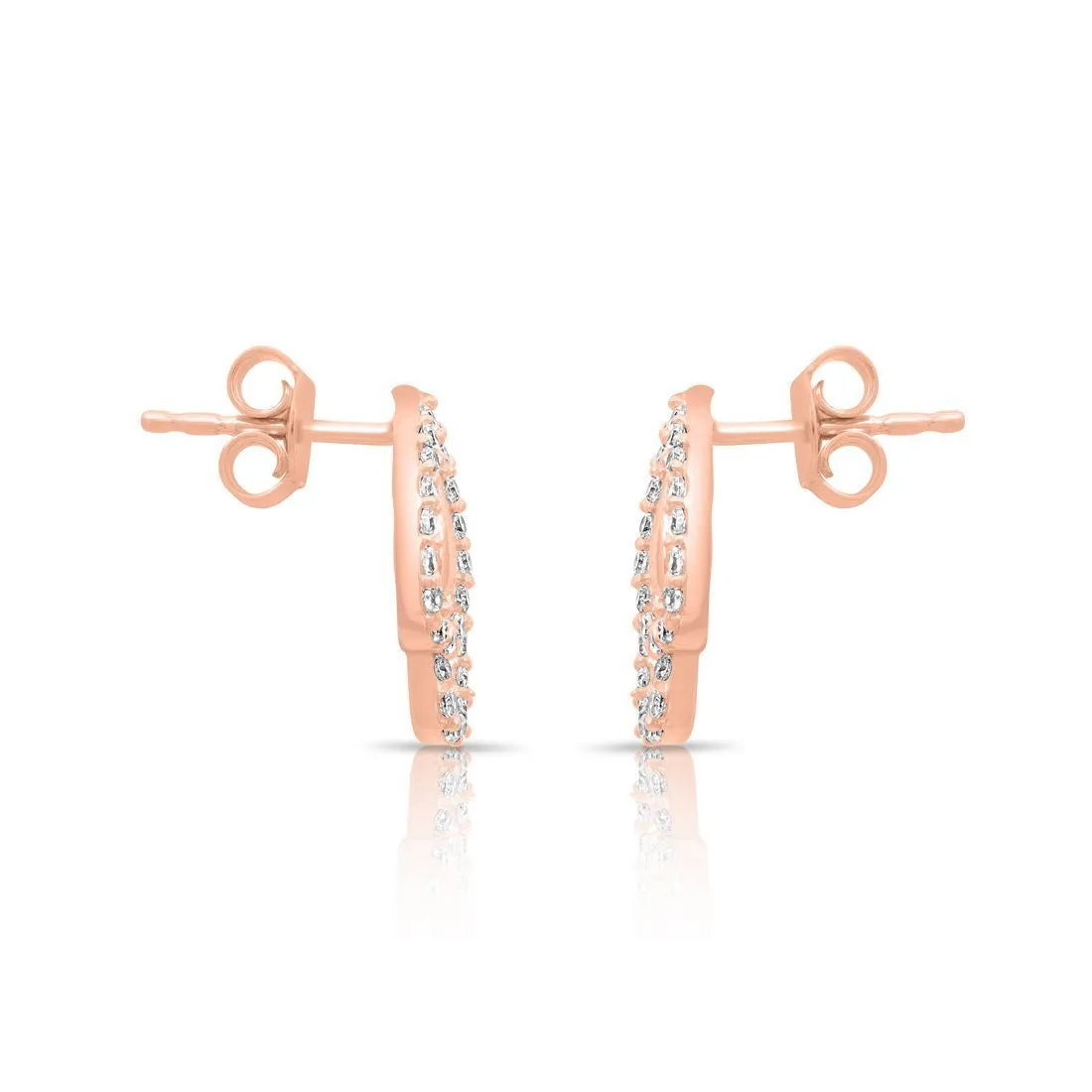 Glamorous Rose Gold Plated 925 Sterling Silver Earrings