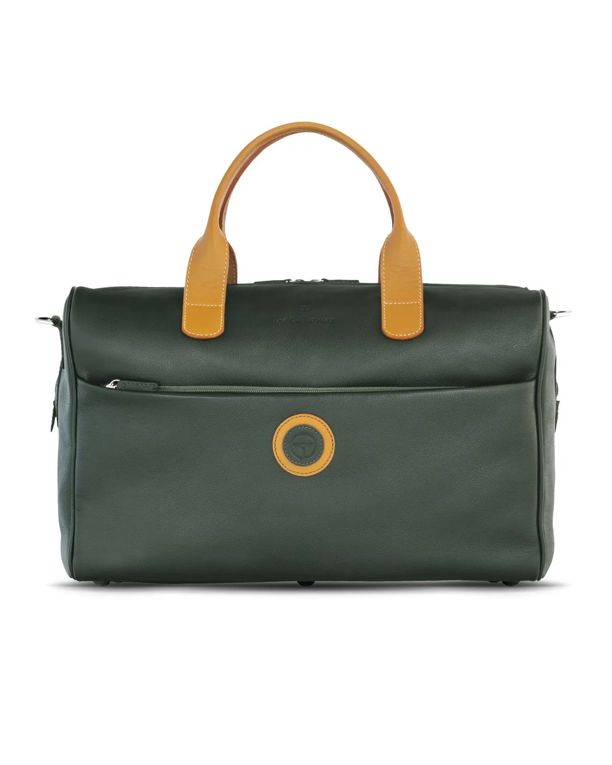 GLOBETROTTER - Full-grain Leather Duffle Bag - British Green/Tan