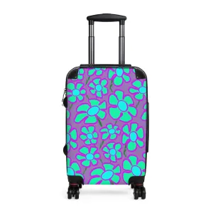 Greenflower on Purple - Cabin Suitcase