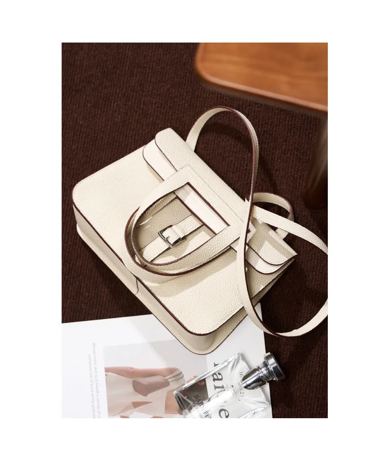 Halzan 25 cowhide crossbody handbag 2778 milk white