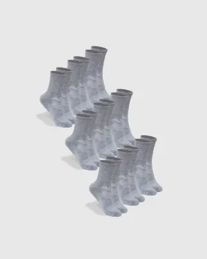 Heather Gray Half Crew Socks 9-Pack