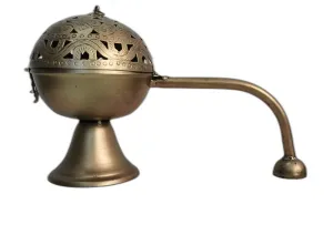 Home Purifying Metal Dhuna Loban Burner / Bakhoor Burner / Dhooni or Dhoop Dani or Dhuni