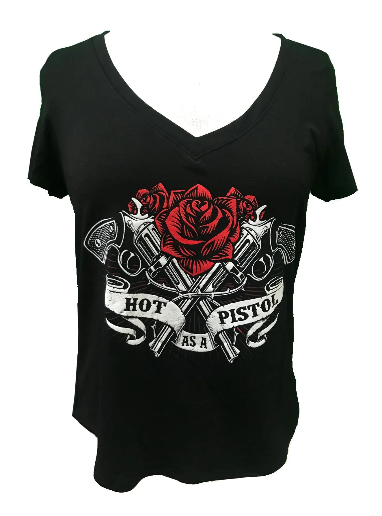 HOT AS A PISTOL SHORT SLEEVE V NECK