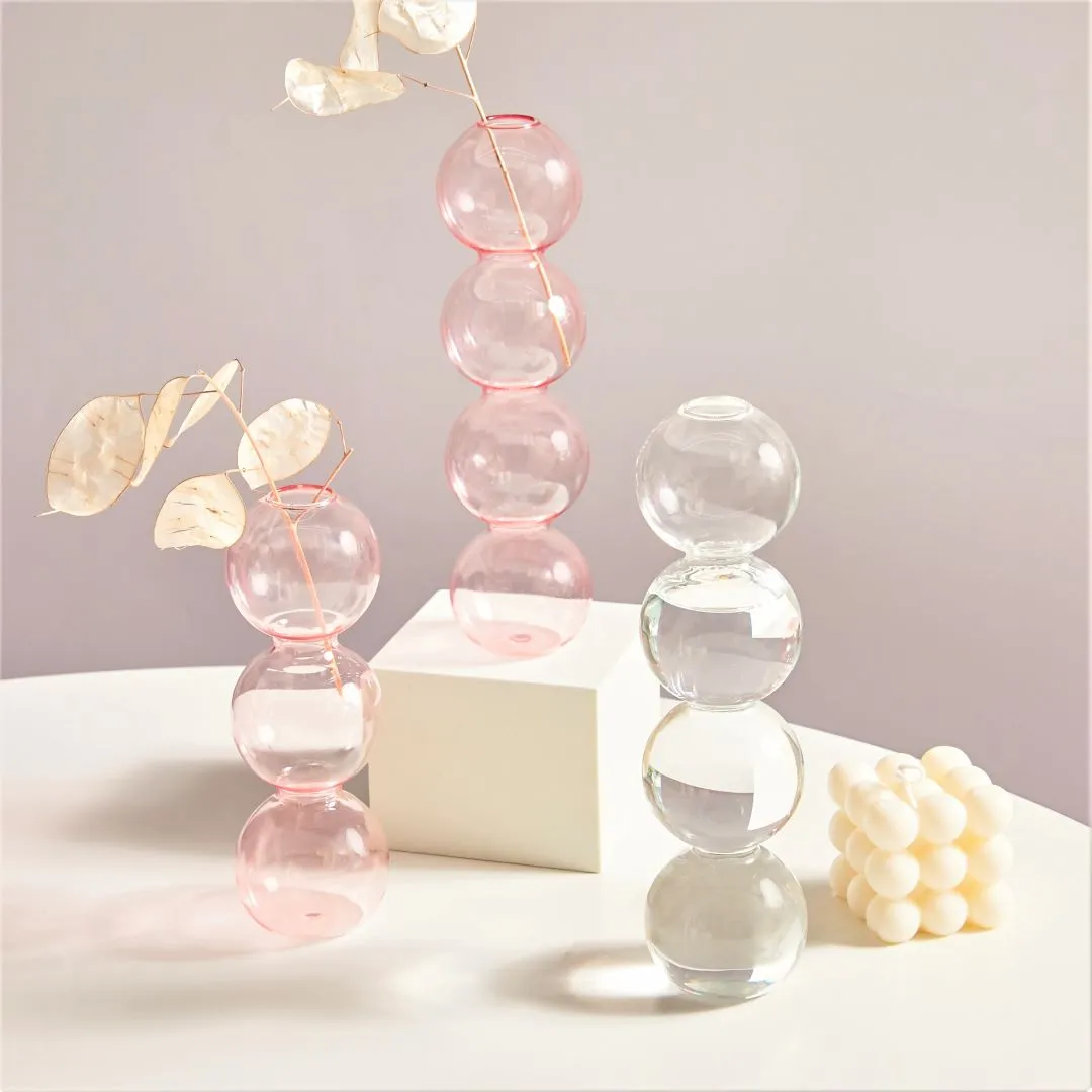 Jelly Pink Glass Candle Holders