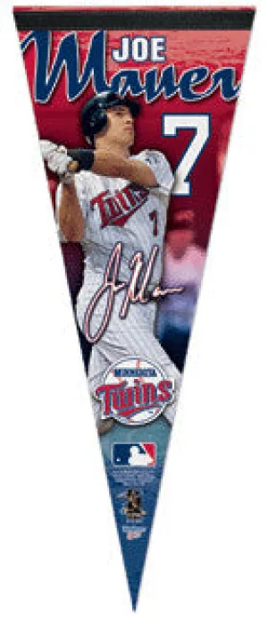 Joe Mauer "Signature" Minnesota Twins Premium Felt Collector's Pennant (L.E. /2,009) - Wincraft Inc.