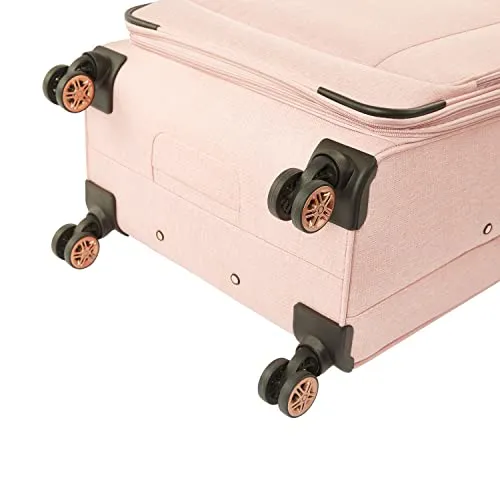 Kensie Women's Hudson Softside 3-Piece Spinner Luggage Set, Rose