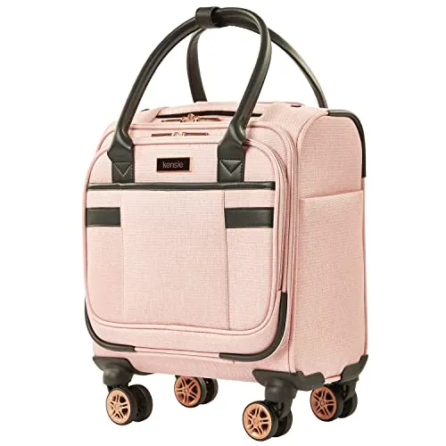 Kensie Women's Hudson Softside 3-Piece Spinner Luggage Set, Rose