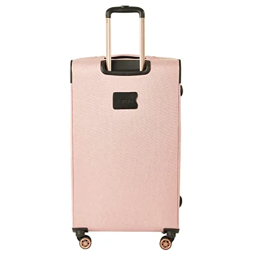 Kensie Women's Hudson Softside 3-Piece Spinner Luggage Set, Rose