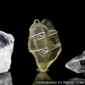 Libyan Desert Glass Gold Tektite Pendant .925 SS