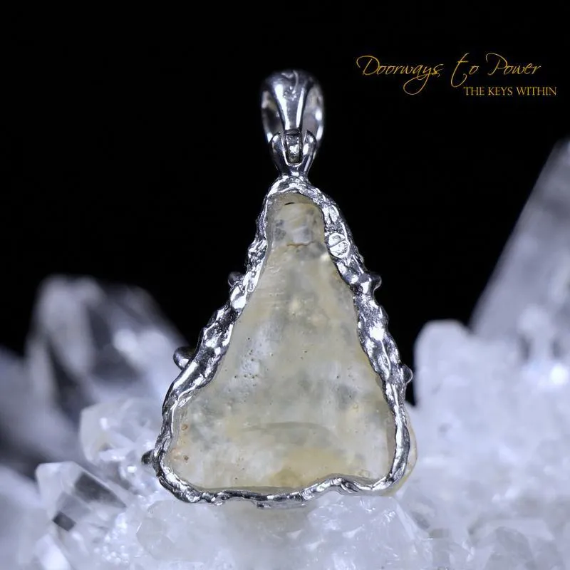 Libyan Desert Glass Pendant Libyan Gold Tektite .925 SS