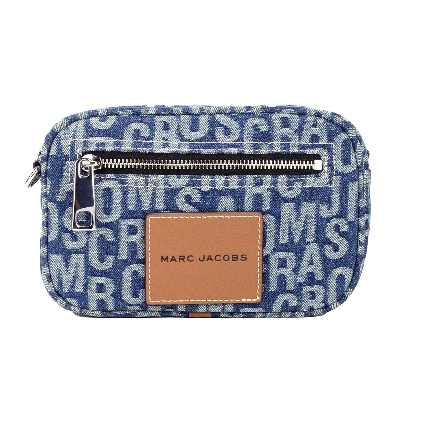 Marc Jacobs The Washed Monogram Denim Camera Crossbody Bag