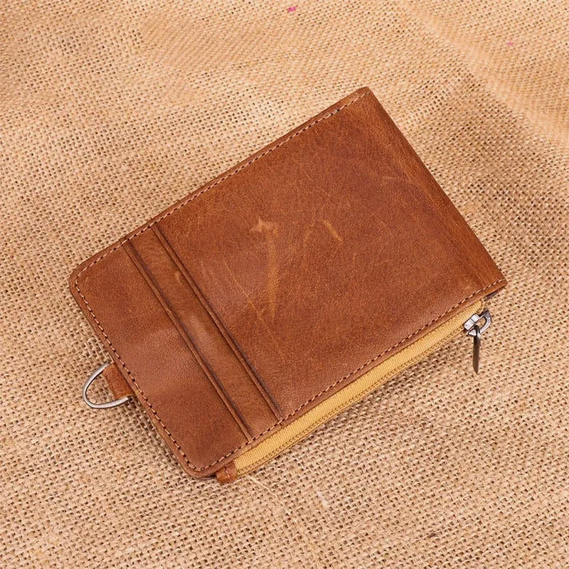 Men Genuine Leather Casual Anti-Theft RFID Blocking Wallet Card Holder