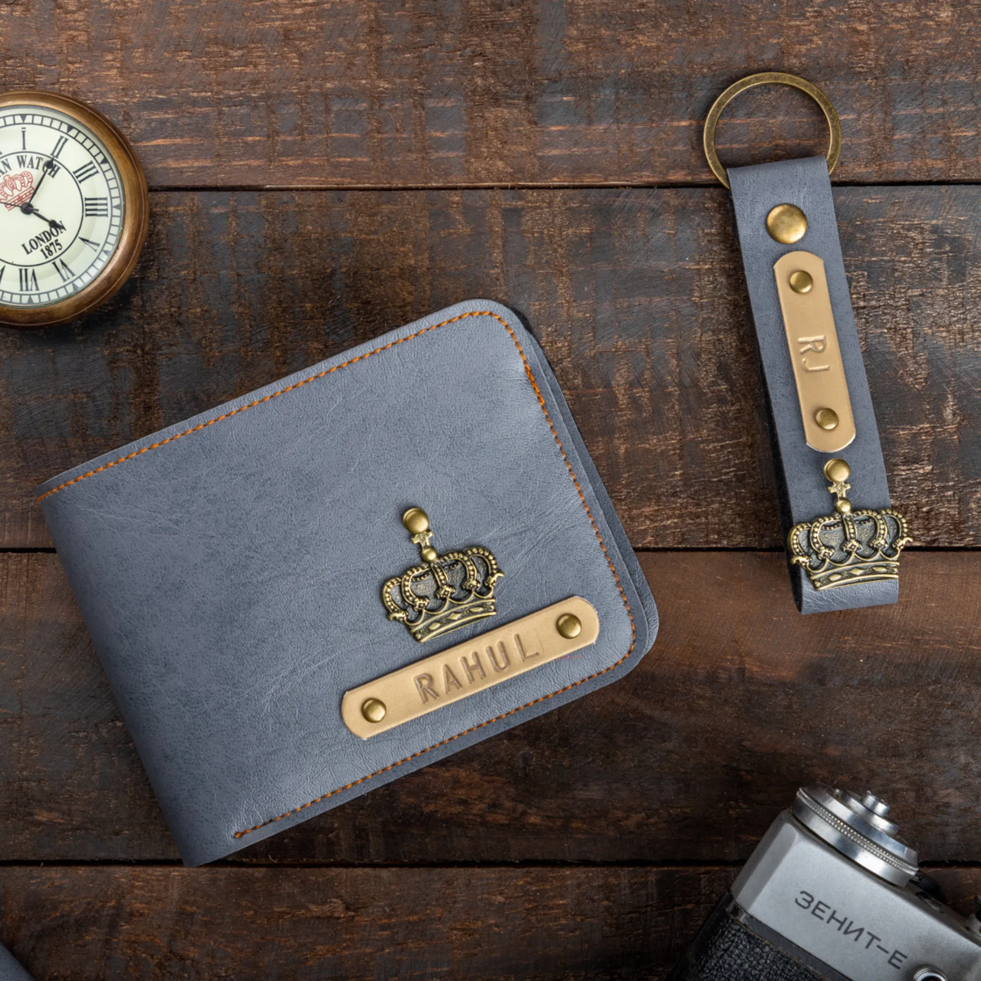 Men's Wallet & Keychain With Free Charm