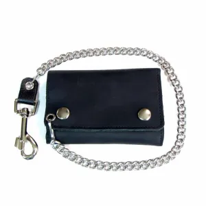 Mid Size Tri-Fold Wallet w/ Chain