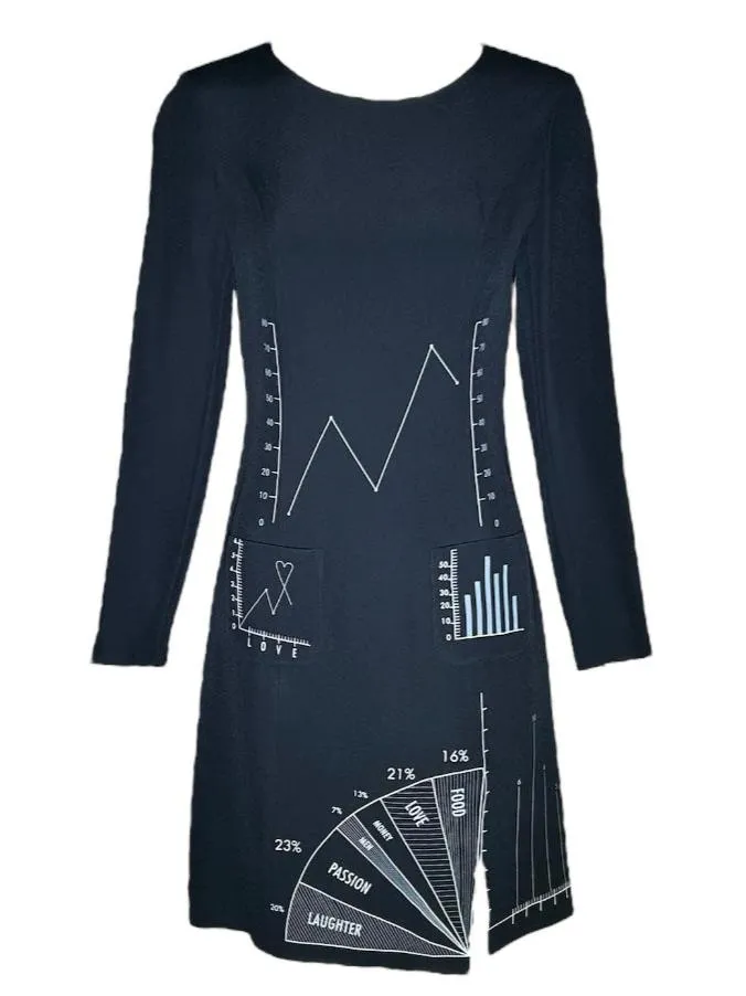 Moschino Cheap & Chic Novelty Charts Dress