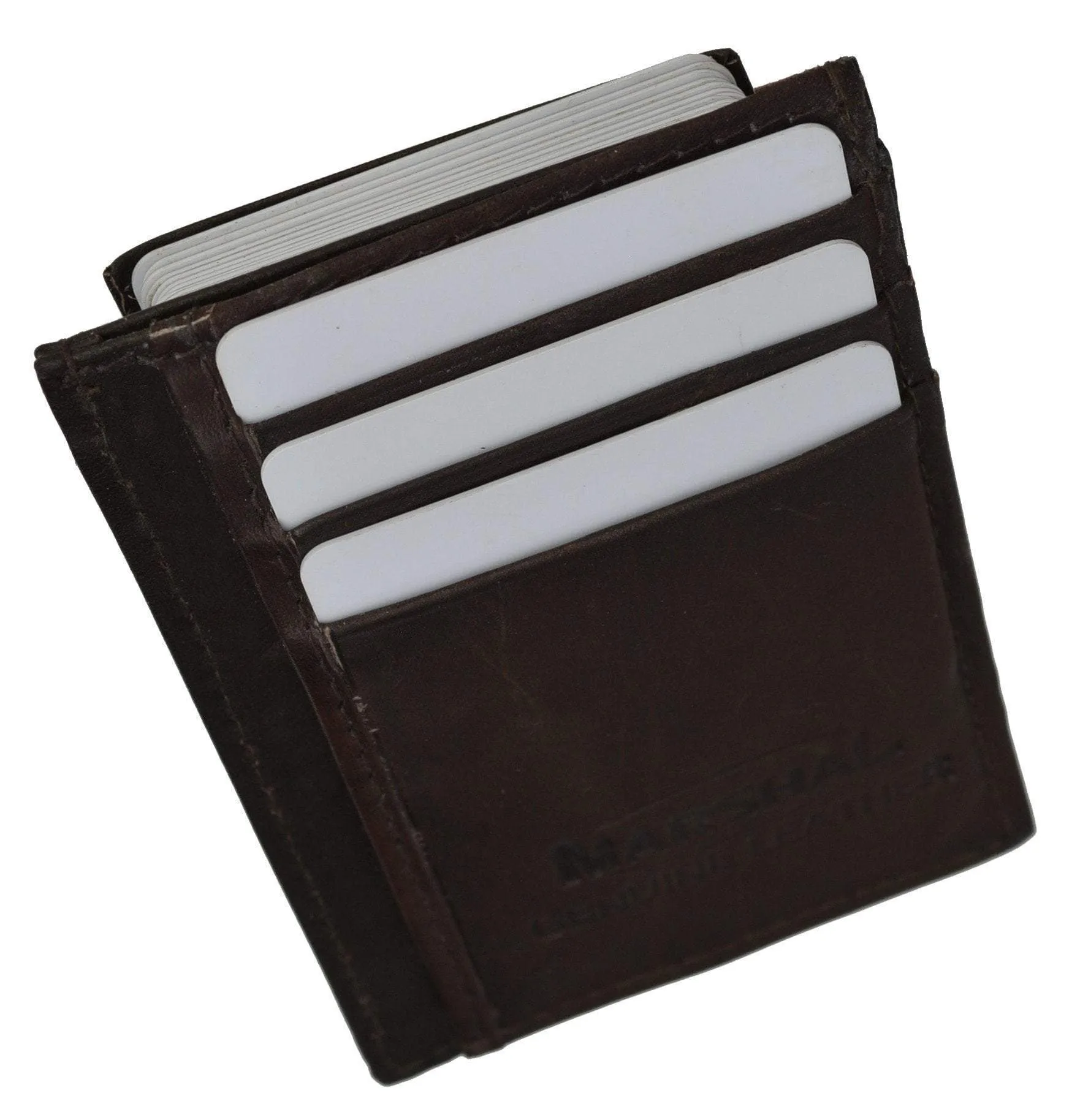 New Slim Thin Mens Bifold Genuine Leather ID Wallet Credit Card Holder 71 (C)