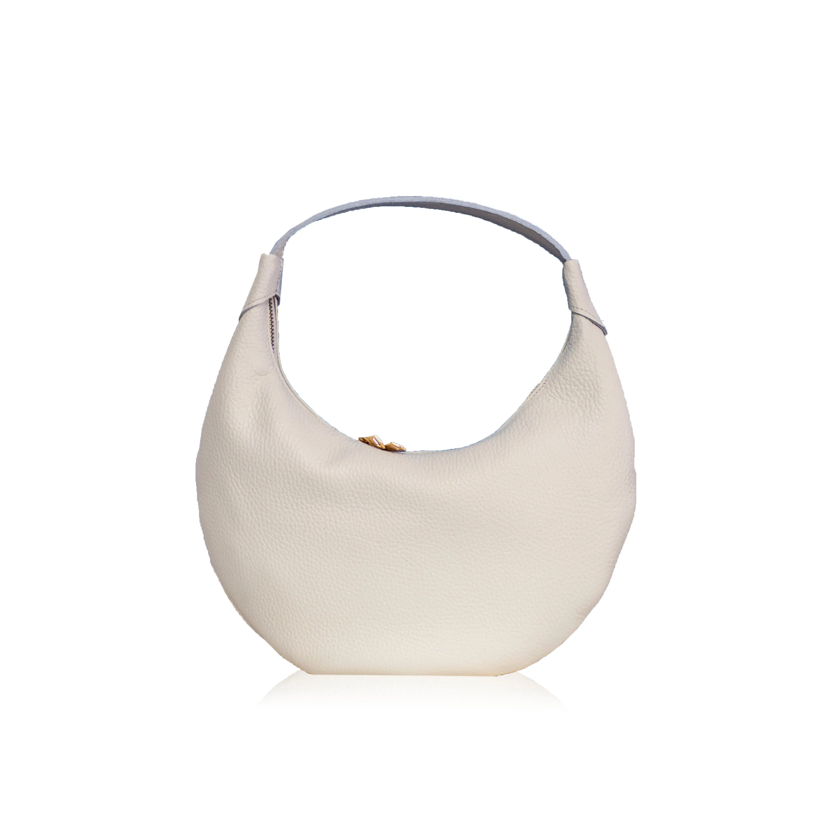 Ophelia Small Leather Shoulder Bag - Cream