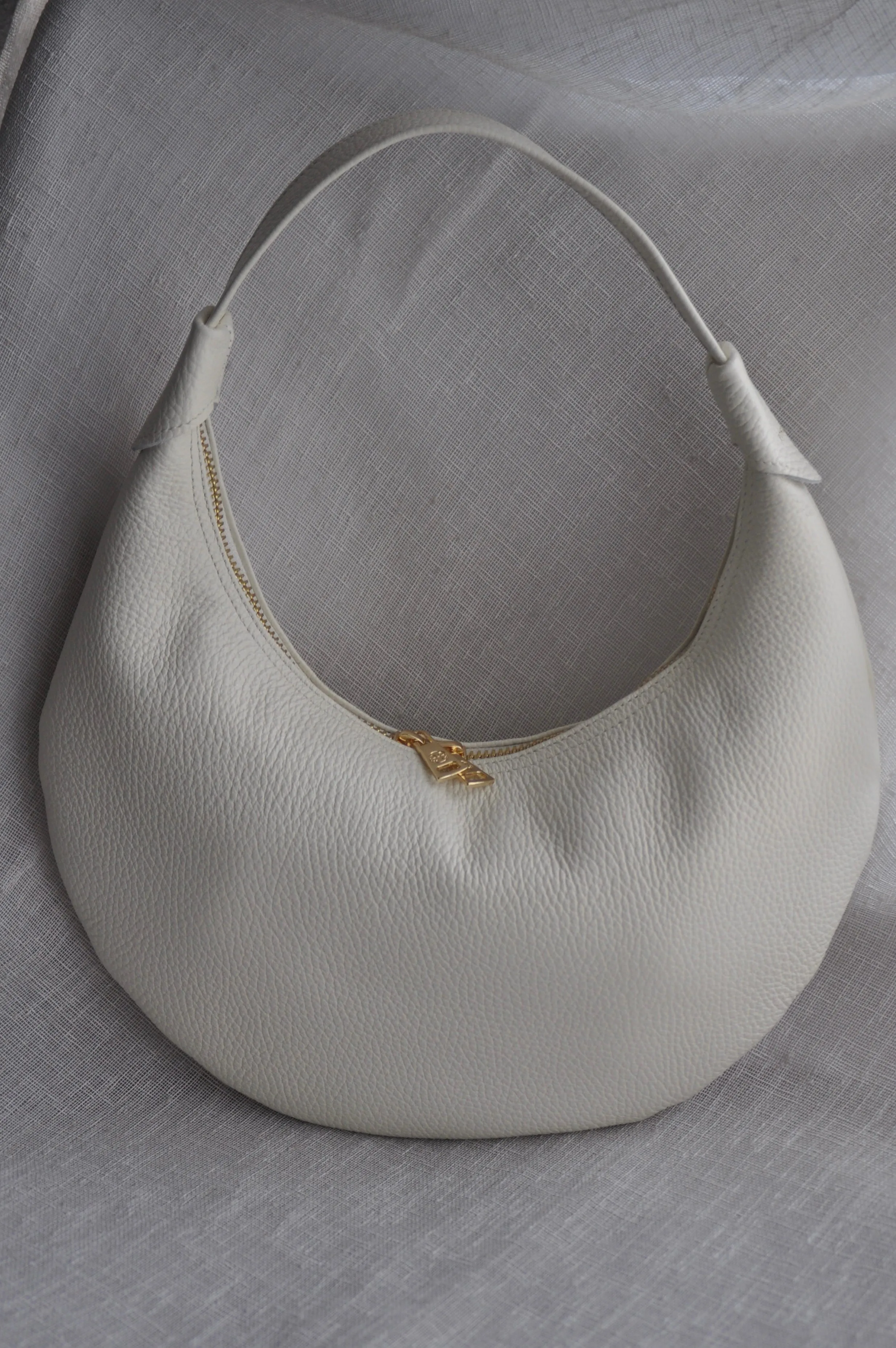 Ophelia Small Leather Shoulder Bag - Cream