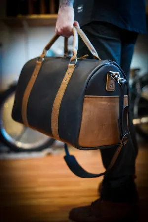 Overnighter Duffle (Flat Black/Rustic brown accents)