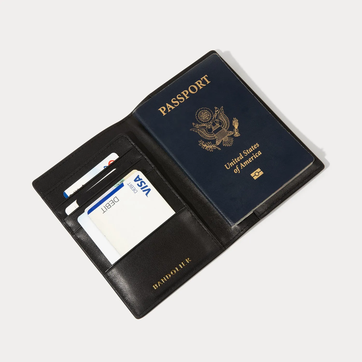 Passport Holder - Black/Gold