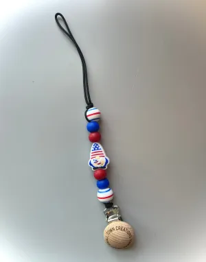 Patriotic Gnome Pacifier Holder