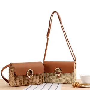 Paziye Square Crossbody Woven Beach Bag