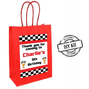 Personalised Motor Racing Paper Party Bags - Pack of 12