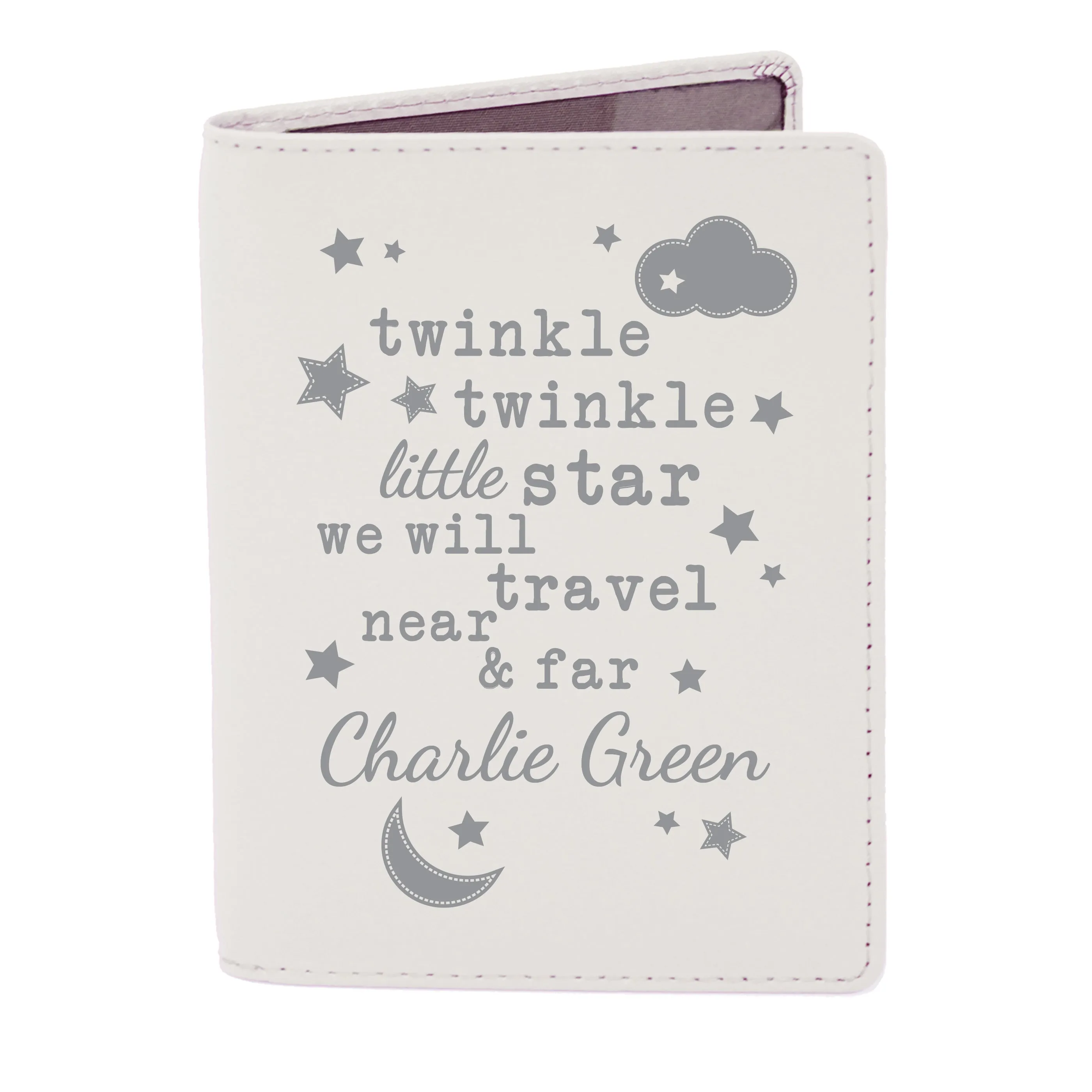 Personalised Twinkle Twinkle Cream Passport Holder