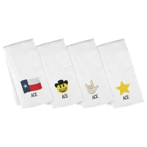 Personalized Emoji Burp Cloth - 4 Pack Texas