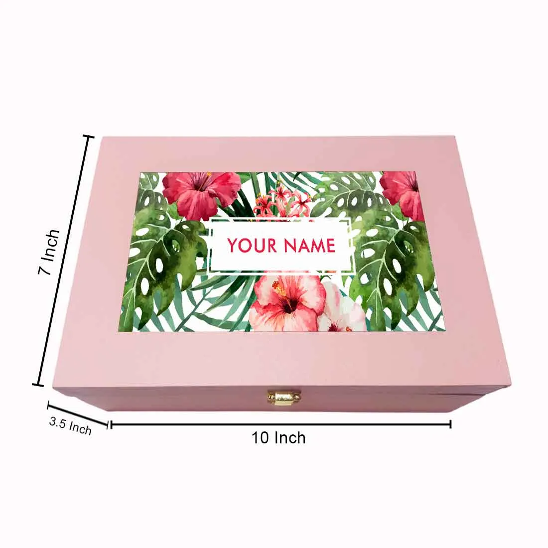 Personalized Pink Gift Box for Girlfriend Birthday  - Leaf