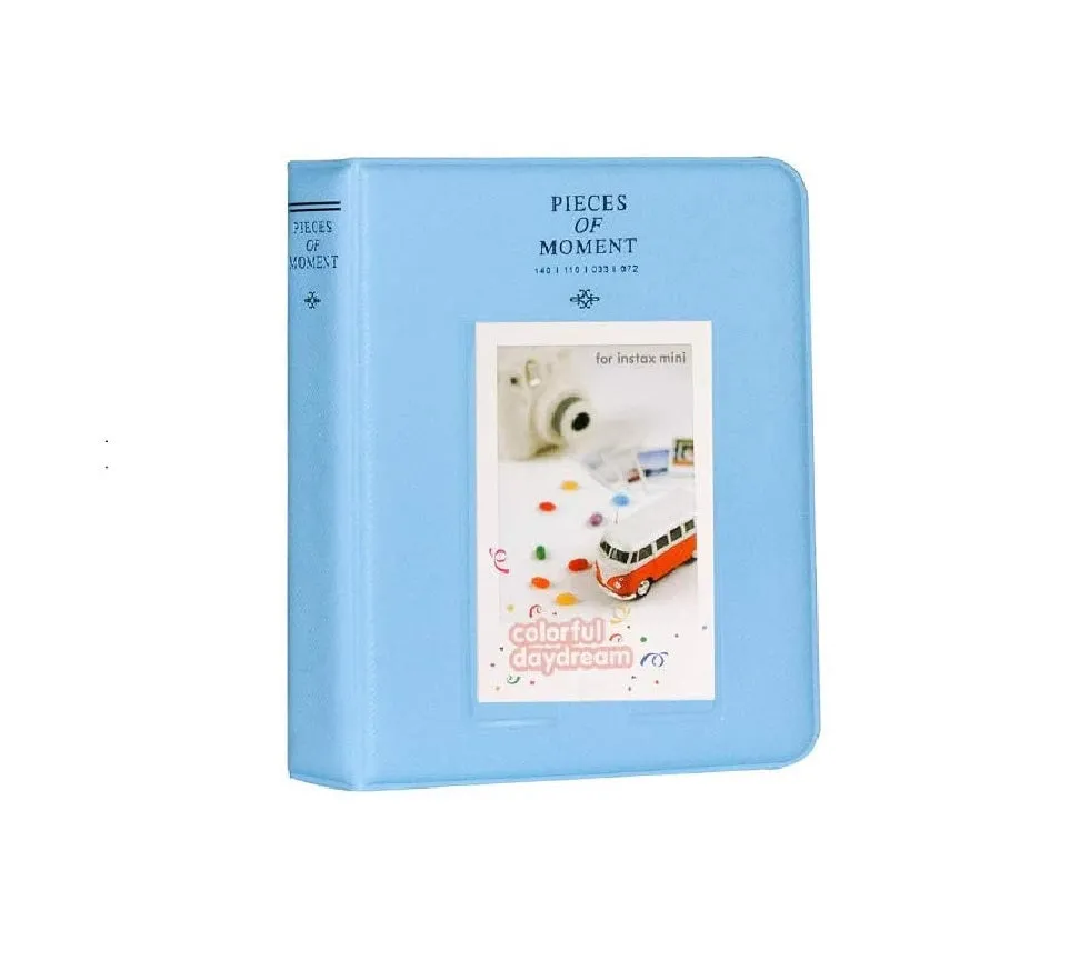 Pieces Of Moment Mini Book Album Instax Mini 7s 8 25 50s 90 / Instax SP-1/ Polaroid (64 Photos, Blue)